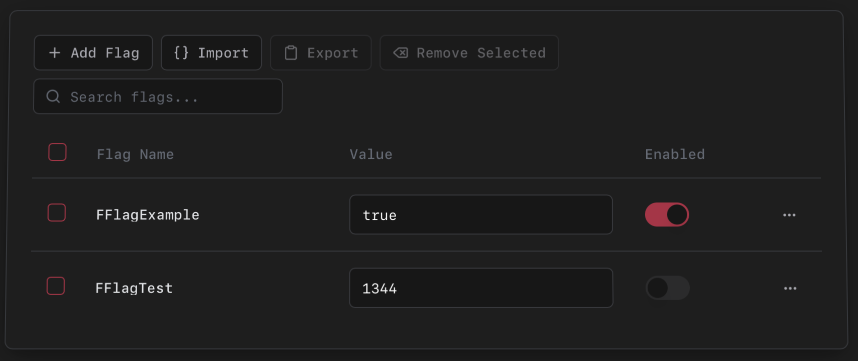 FastFlag editor table