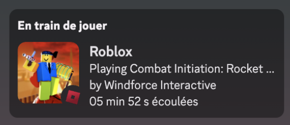 Discord Rich Presence on a Discord profile