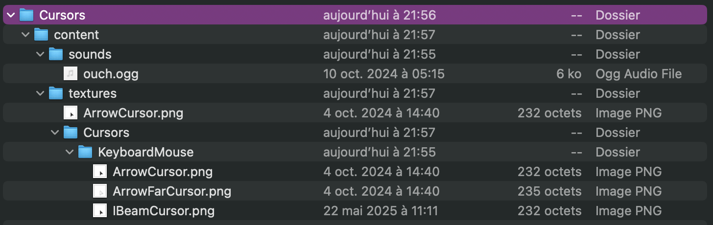 Mod folder structure in Finder